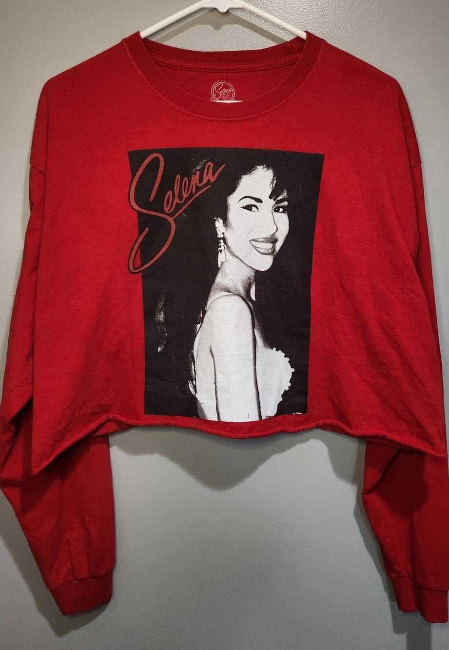 Selena Crop Top Women's XL Red Long Sleeve